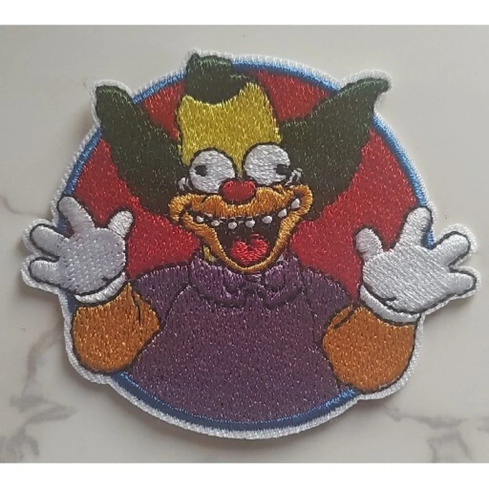 The Simpsons Krusty The Clown Embroidered Iron On Patch